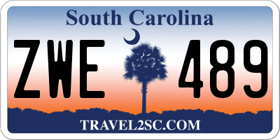 SC license plate ZWE489