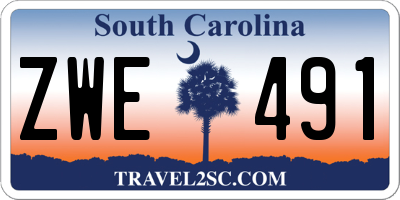 SC license plate ZWE491