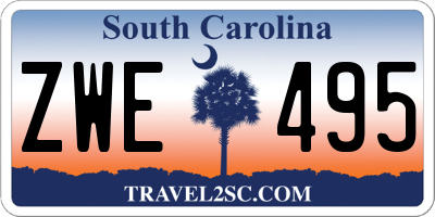 SC license plate ZWE495