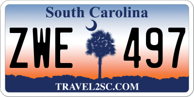 SC license plate ZWE497