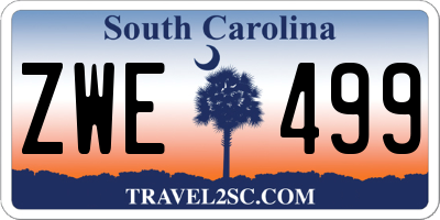 SC license plate ZWE499