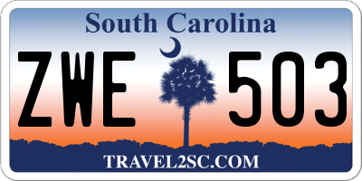 SC license plate ZWE503