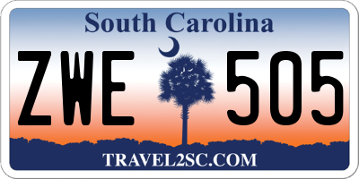 SC license plate ZWE505