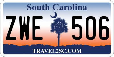 SC license plate ZWE506