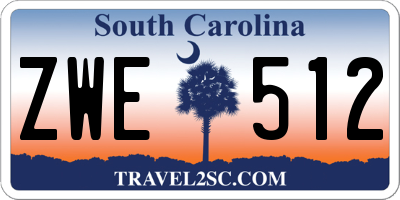SC license plate ZWE512