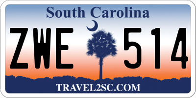 SC license plate ZWE514
