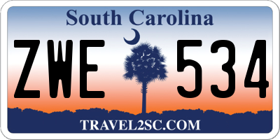 SC license plate ZWE534