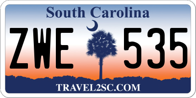 SC license plate ZWE535