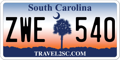SC license plate ZWE540