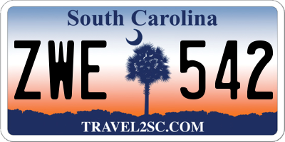 SC license plate ZWE542