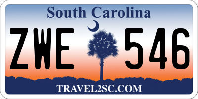 SC license plate ZWE546