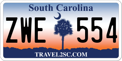 SC license plate ZWE554