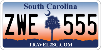 SC license plate ZWE555