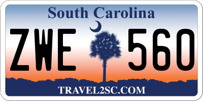SC license plate ZWE560