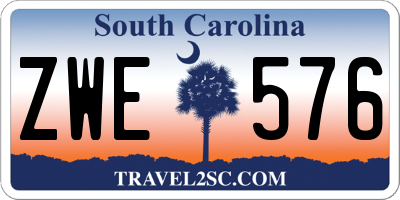 SC license plate ZWE576