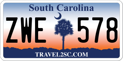 SC license plate ZWE578