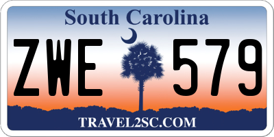 SC license plate ZWE579