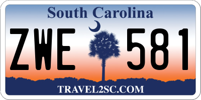 SC license plate ZWE581