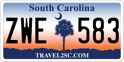 SC license plate ZWE583