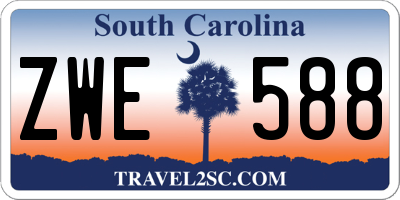 SC license plate ZWE588