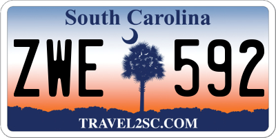 SC license plate ZWE592