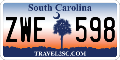 SC license plate ZWE598