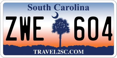 SC license plate ZWE604