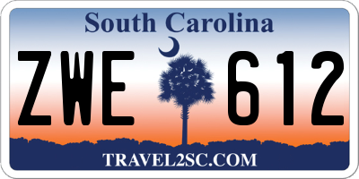 SC license plate ZWE612