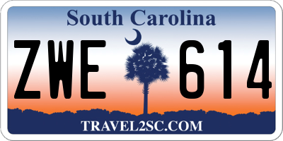 SC license plate ZWE614