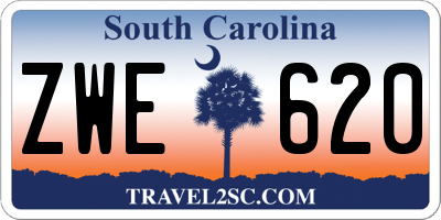 SC license plate ZWE620