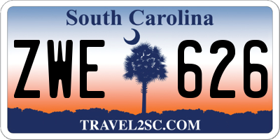 SC license plate ZWE626