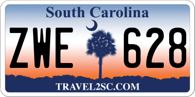 SC license plate ZWE628