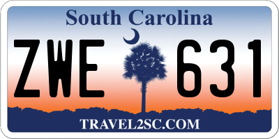 SC license plate ZWE631