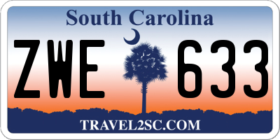 SC license plate ZWE633