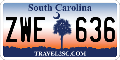 SC license plate ZWE636