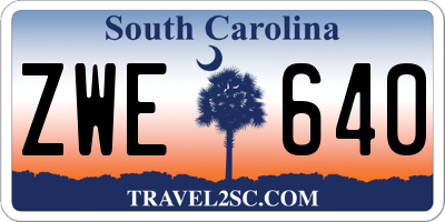 SC license plate ZWE640