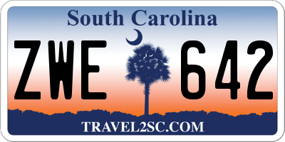 SC license plate ZWE642
