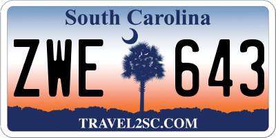 SC license plate ZWE643