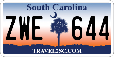 SC license plate ZWE644