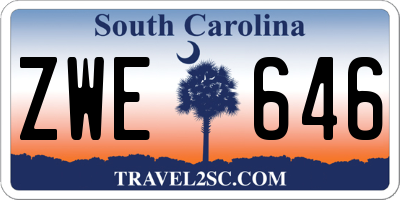 SC license plate ZWE646