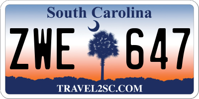 SC license plate ZWE647