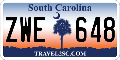 SC license plate ZWE648