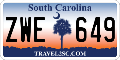 SC license plate ZWE649