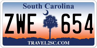 SC license plate ZWE654