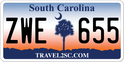 SC license plate ZWE655