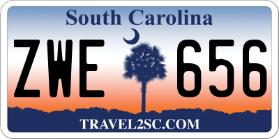 SC license plate ZWE656