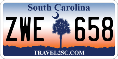 SC license plate ZWE658