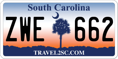 SC license plate ZWE662