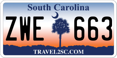 SC license plate ZWE663
