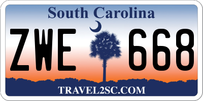 SC license plate ZWE668